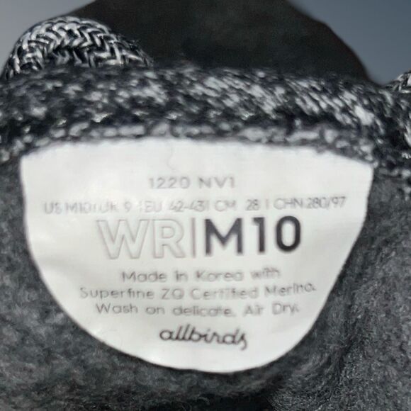 Men’s allbirds Gray Wool Runners Lace Up Sneakers Size 10 - Picture 7 of 8